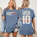 Retro Distressed USA Soccer Tee, Front & Back Print 2026 USA Football Oversized T-shirt
