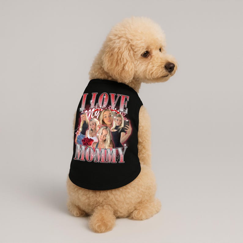 Personalized I Love My Mommy Custom Photo Pet T-Shirt
