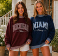 Custom Gingham Trim Varsity Embroidered Sweatshirt