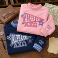 Custom Gingham Trim Embroidered Mock Neck