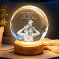 Personalized "Daddy and Me" Crystal Ball Lamp | Custom Photo Night Light