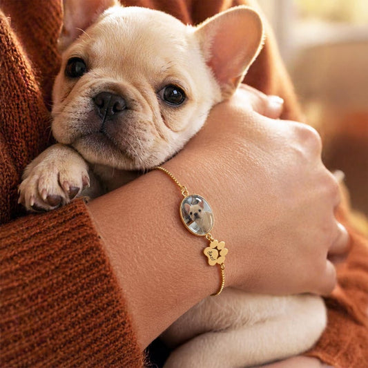 Forever With You Pet Bracelet - Custom Pet Photo & Engraved Charm Keepsake