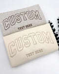 Custom Outline Embroidered Varsity Crewneck Sweatshirt