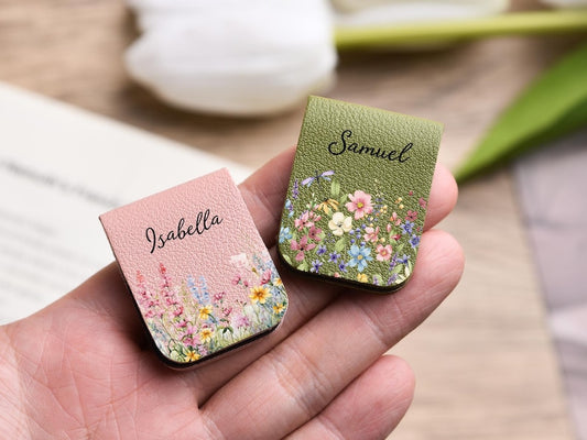 Custom Name Floral Magnetic Book Clip