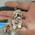 Custom Engraved Pet Photo Keychain | Personalized Dog Portrait Keyring