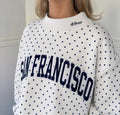 Custom Polka Dot Embroidered Mock Neck Sweatshirt