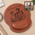 Personalized Sketch Photo Engraved Mousepad, Unique Keepsake Gift for Dad