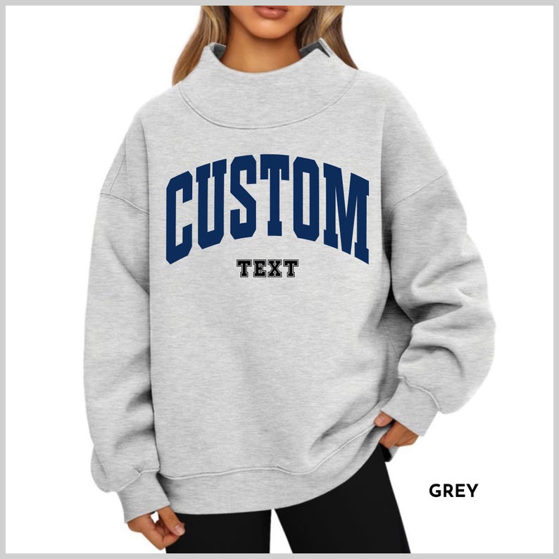 Custom Varsity Mock Neck Oversized Sweatshirt