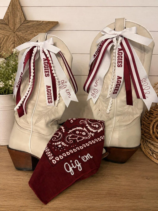 Custom Game Day Bandana Ribbon Set