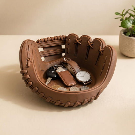 Custom Engraved Baseball Glove Catchall Tray For Men