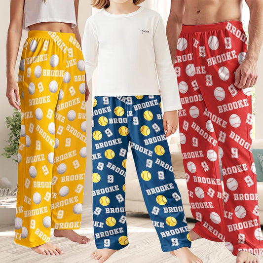 Custom Sports Name Number Pajama Pants