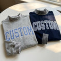 Custom Appliqué Gingham Mock Neck Sweatshirt