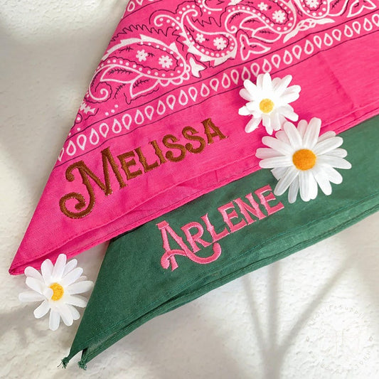 Custom Embroidered Western Paisley Bandana Scarf