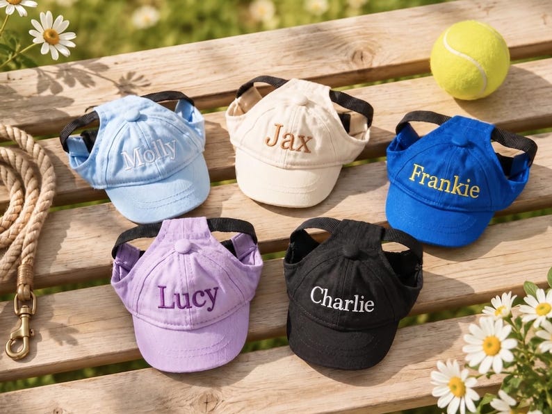 Personalized Custom Name Ponytail Dog Baseball Cap