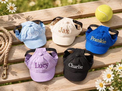 Personalized Custom Name Ponytail Dog Baseball Cap