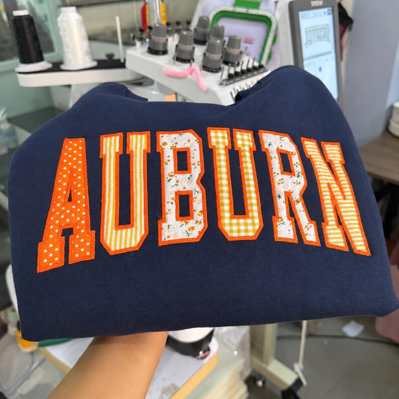 Custom Arched Appliqué Collegiate Crewneck Sweatshirt