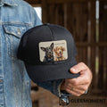 Custom Hand-Painted Oil Pet Portrait Leather Patch Trucker Hat
