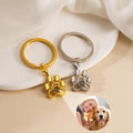Custom Pet Photo Projection Paw Keychain, Personalized Dog Cat Picture Projection Keyring