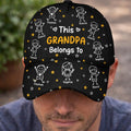 Customizable Stick Figure Grandpa Hat With Kids Names This Grandpa Belongs To Personalized Father’s Day Gift
