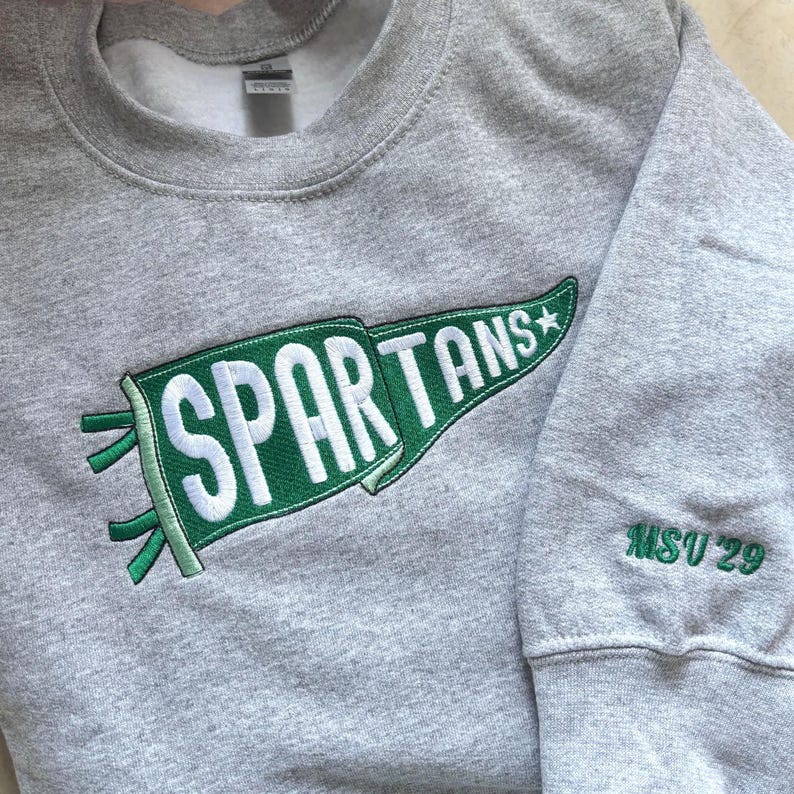 Custom Vintage Pennant Embroidered Sweatshirt