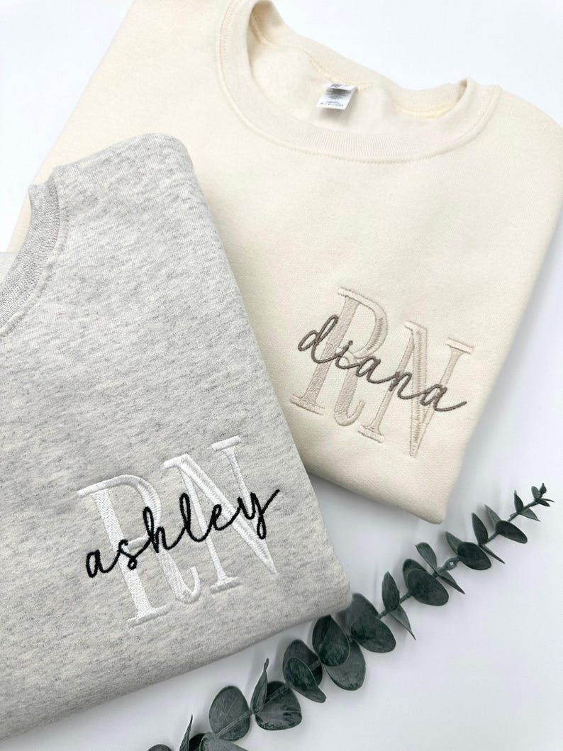 Custom Embroidered Nurse Title Sweatshirt