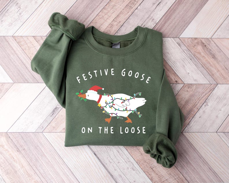 Festive Goose On The Loose Sweatshirt