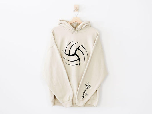 Custom Volleyball Sleeve Name Aesthetic Hoodie