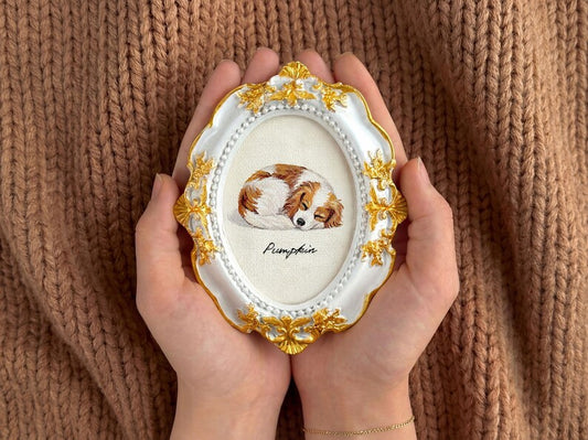 Vintage Ornate Personalized Watercolor Pet Art Frame