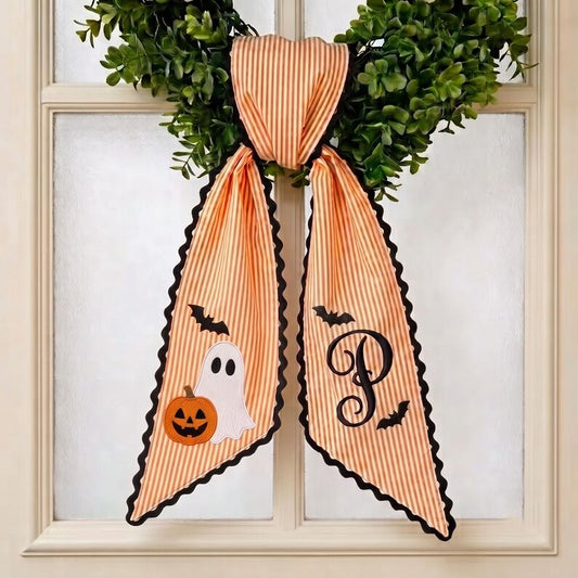 Personalized Halloween Monogram Wreath Sash