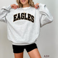 Custom Leopard Outline Varsity Crewneck Sweatshirt