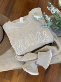 Custom Embroidered Textured Knit Mama Crewneck