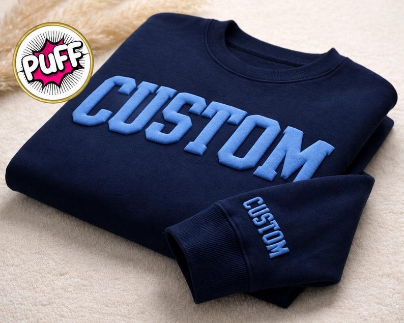 Custom Puff Print Varsity Sweatshirt