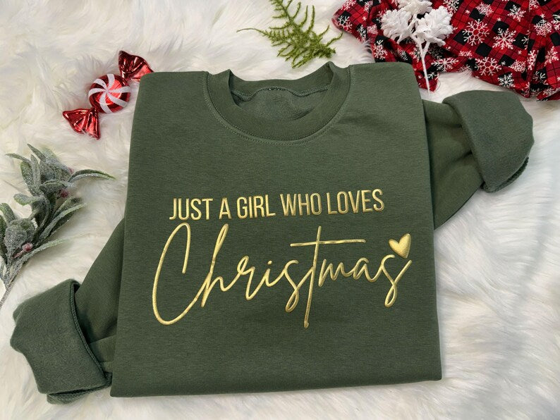 Puff Print Loves Christmas Sweatshirt