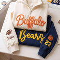 Custom Chenille Embroidered Quarter-Zip Pullover