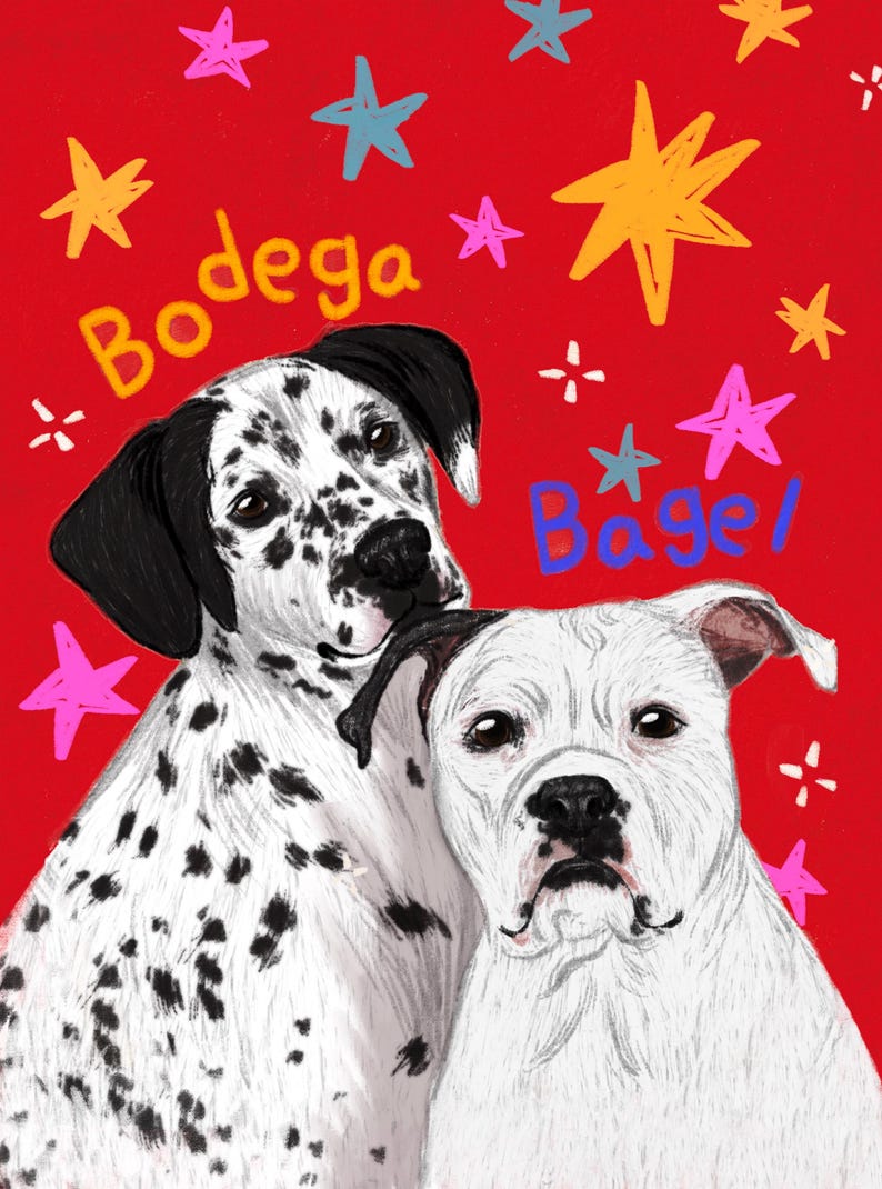 Personalized Hand-Drawn Starry Pet Portrait