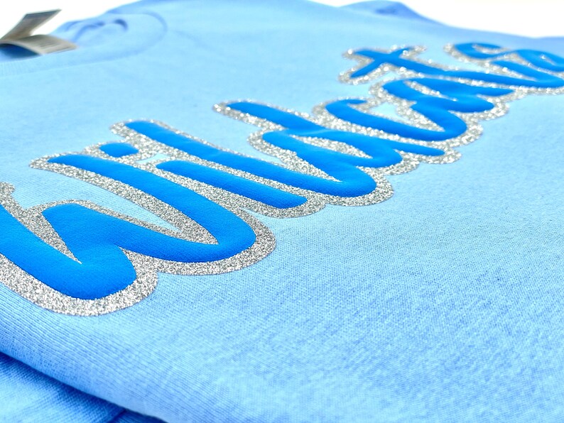 Custom Glitter Outline Puff Print Sweatshirt
