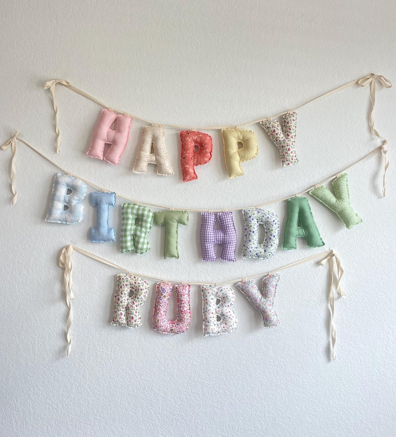 Personalized Stuffed Fabric Letter Garland