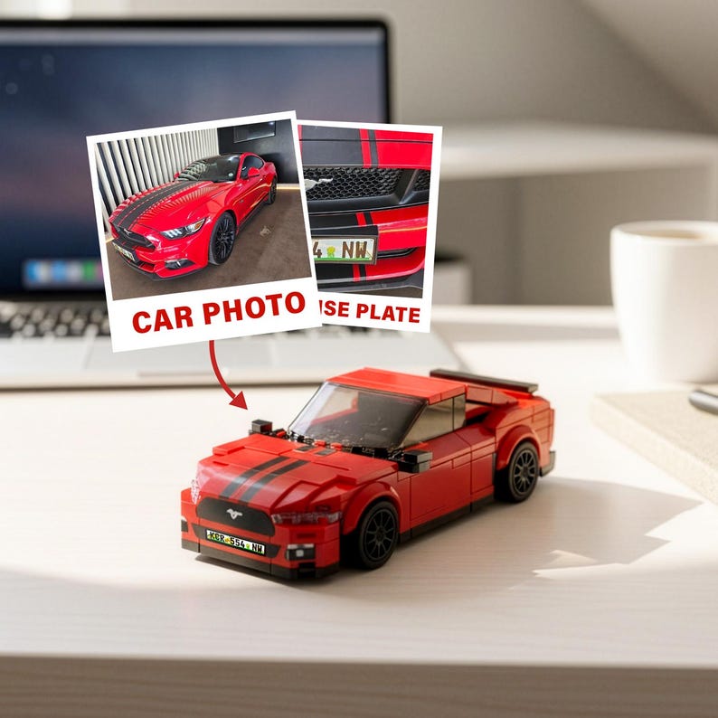 Personalized Photo-to-Car Brick Model, Custom Mini Replica of Your Vehicle