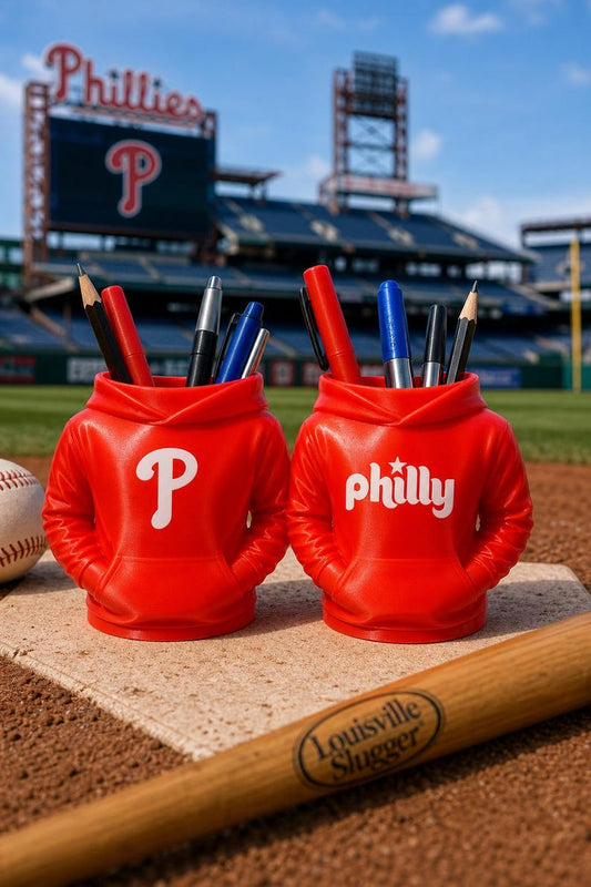 Phillies Mini Hoodie Pen Cup, Philly Baseball Desk Accessory