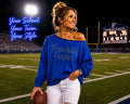 Custom Rhinestone Off-Shoulder Sweatshirt