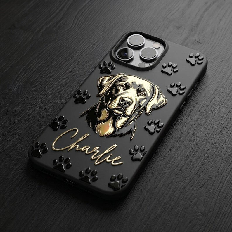 Custom 3D Embossed Dog Portrait Phone Case