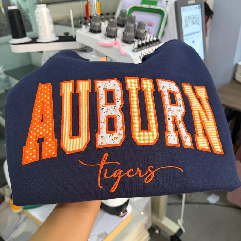 Custom Arched Appliqué Collegiate Crewneck Sweatshirt