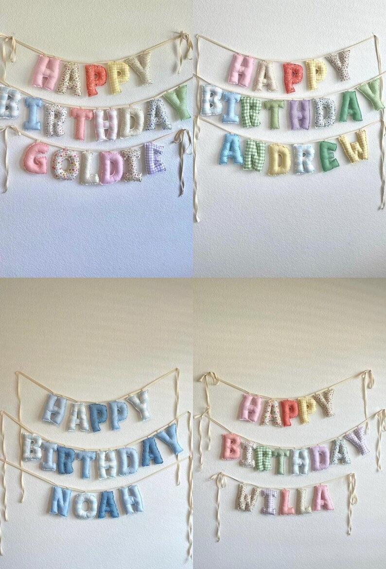 Personalized Stuffed Fabric Letter Garland