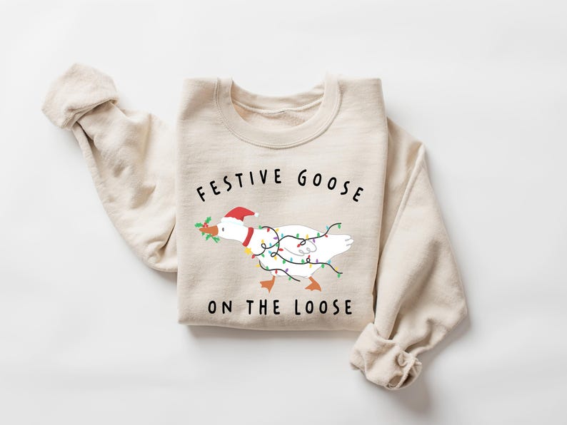 Festive Goose On The Loose Sweatshirt