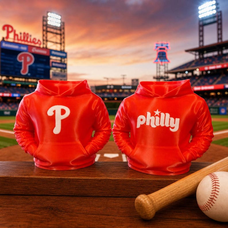 Phillies Mini Hoodie Pen Cup, Philly Baseball Desk Accessory