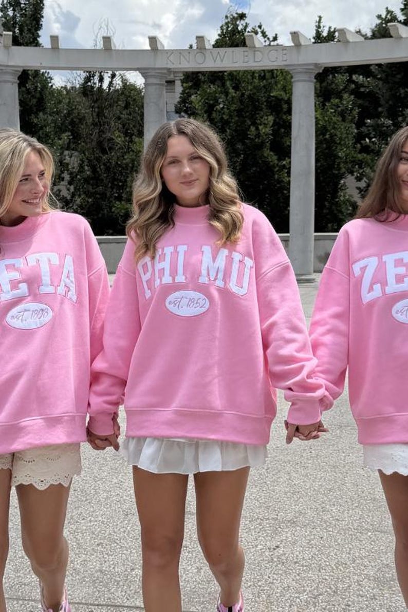 Custom Arched Appliqué Mock Neck Fleece Pullover