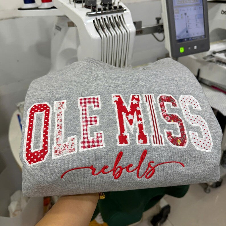 Personalized Patchwork Spirit Game Day Sweatshirt