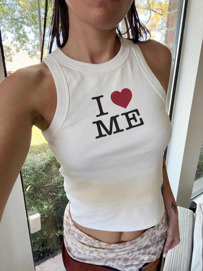 Custom I Heart High Neck Crop Tank