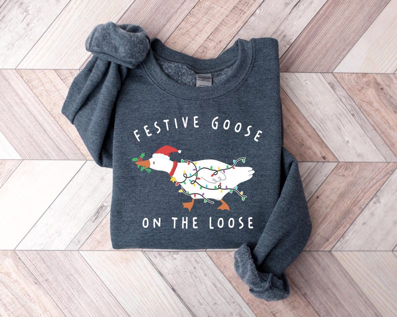 Festive Goose On The Loose Sweatshirt