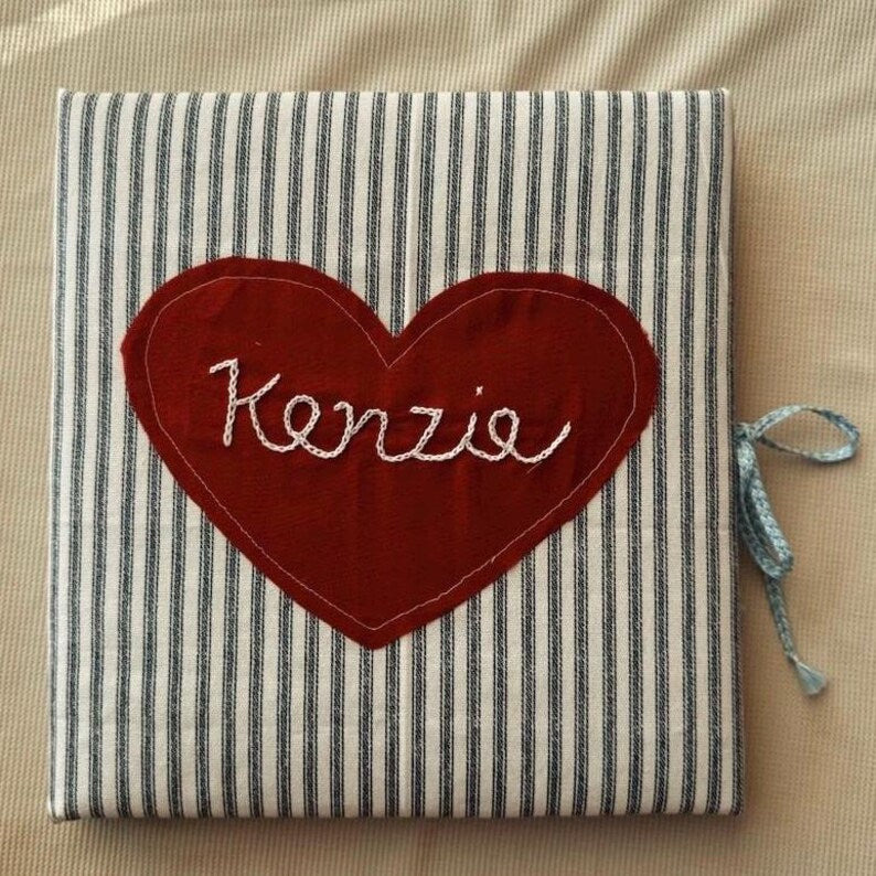 Custom Embroidered Heart Keepsake Photo Album